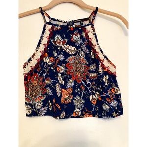 Paisley print crop top